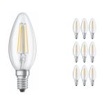 Voordeelpak 10x Ledvance CLASSIC LED E14 Kaars Filament Helder 4W 470lm - 840 Koel Wit | Vervangt 40W