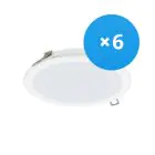 Voordeelpak 6x Philips LED Downlight DN065B Metaal Wit 12W 1200lm 110D - 830 Warm Wit | 175mm - Zaagmaat 150mm - IP20