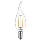 Philips Corepro LED Kaars E14 gebogen punt Filament Helder 2W 250lm - 827 Zeer Warm Wit | Vervangt 25W